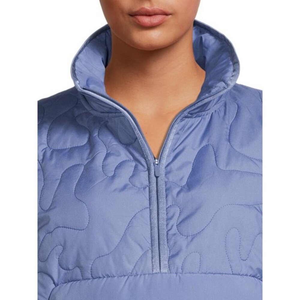 NWT Avia Womens Quarter Zip Jacket Mock Neck Blue Size XL, XXXL Quilted Pattern - Picture 3 of 5